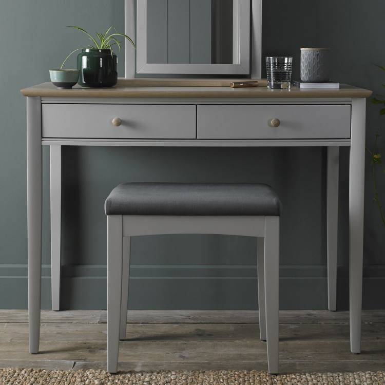 Whitby Scandi Oak & Warm Dressing Table & Stool