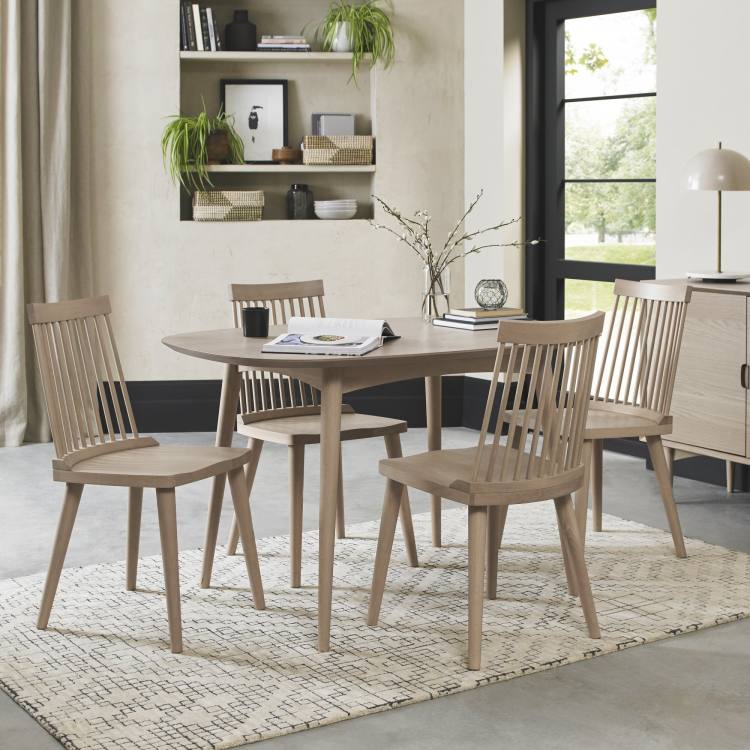 Bentley Designs Dansk Scandi Oak Spindle Chair - Scandi Oak on Display 