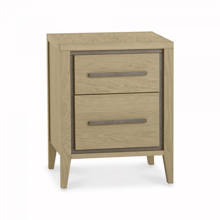 Bentley Designs Rimini Aged Oak & Weathered Oak 2 Drawer Nightstand  