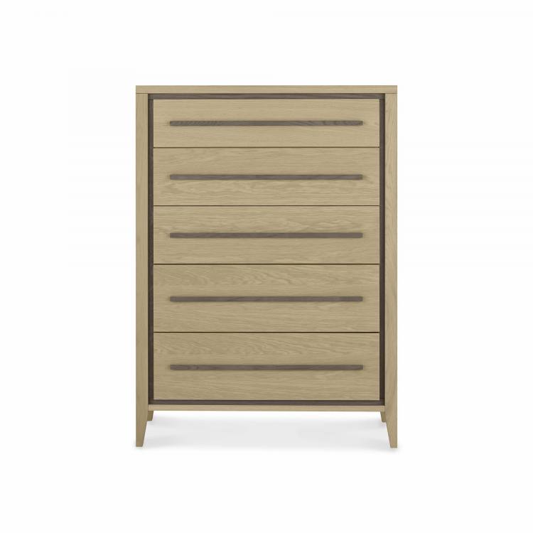Bentley Designs Rimini Aged Oak & Weathered Oak 5 Drawer Chest