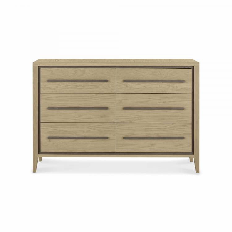 Bentley Designs Rimini Aged Oak & Weathered Oak 6 Drawer Chest 