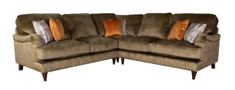 Corner group shown in Sublime Olive fabric  with Sunset Gold & Sublime Rust scatter cushions 