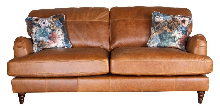 Sofa shown in Lazio Brown leather. Scatter cushions sold seperately. 