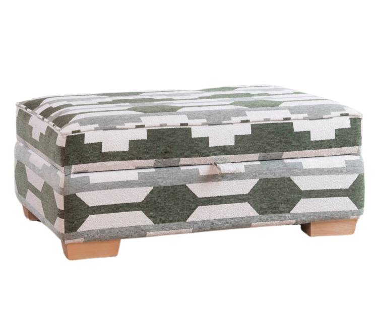 Alstons Alpine Legged Ottoman in fabric 3150