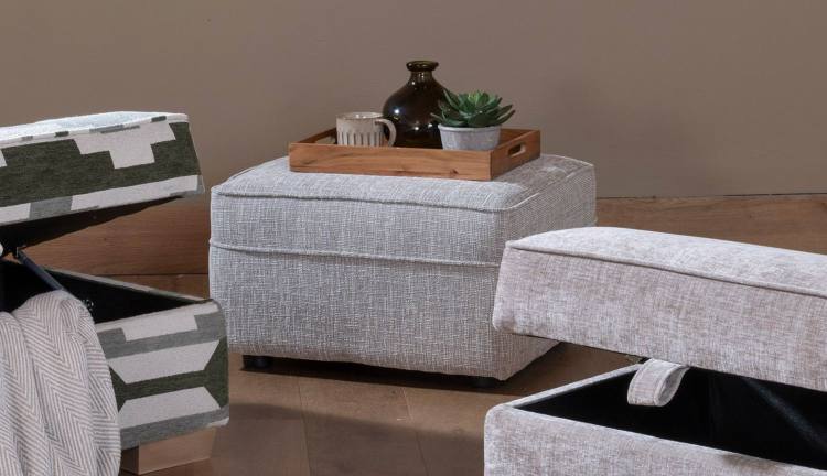 Alpine Footstool in fabric 3605