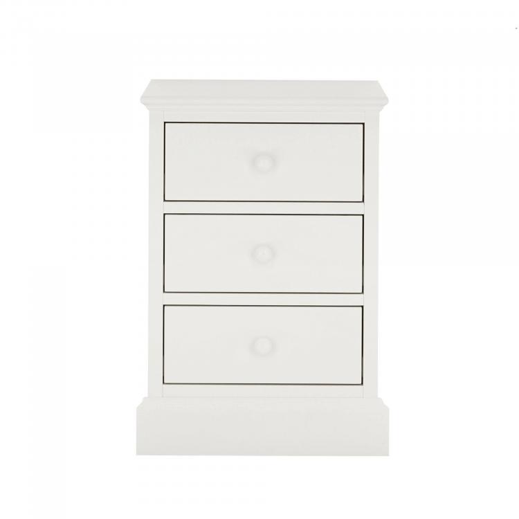 Bentley Designs - Ashby White 3 Drawer Bedside Chest