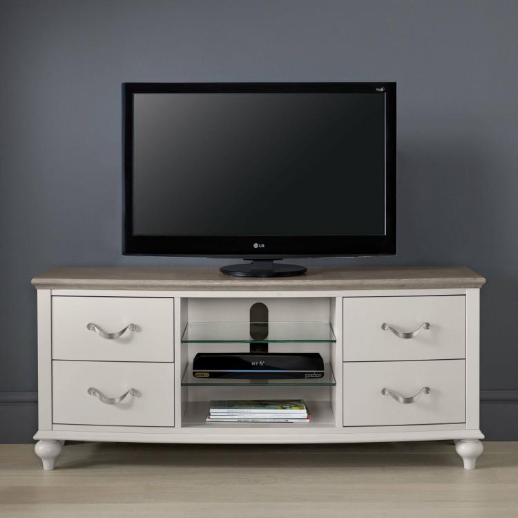 Bentley Designs Montreux Grey Washed Oak & Soft Grey Entertainment Unit