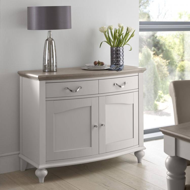 Bentley Designs Montreux Grey Washed Oak & Soft Grey Narrow Sideboard