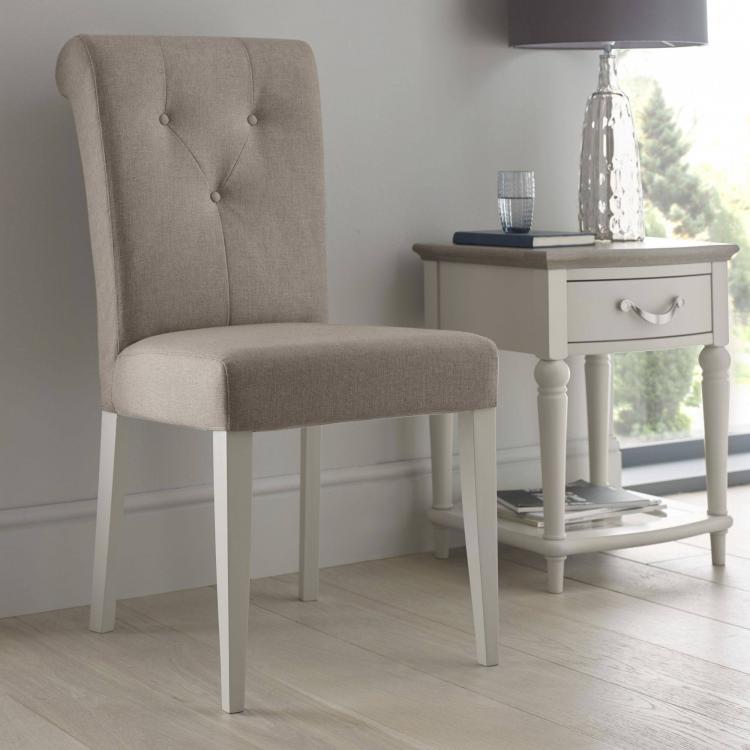 Bentley Designs Montreux Soft Grey Upholstered Chair - Pebble Grey Fabric