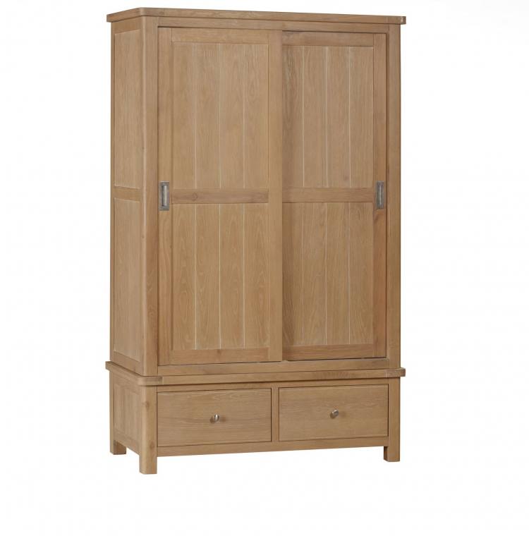 Farrington Oak Double Sliding door wardrobe 