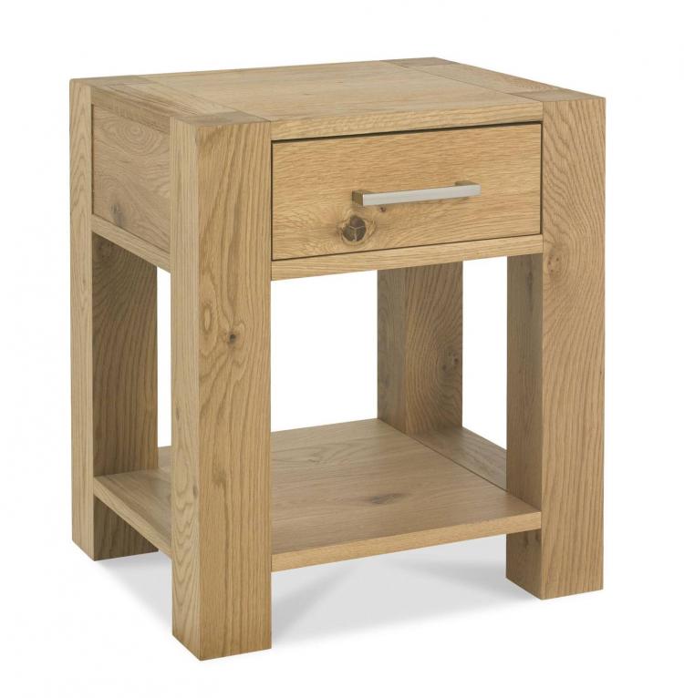 Bentley Designs - Turin Light Oak Lamp Table with Drawer