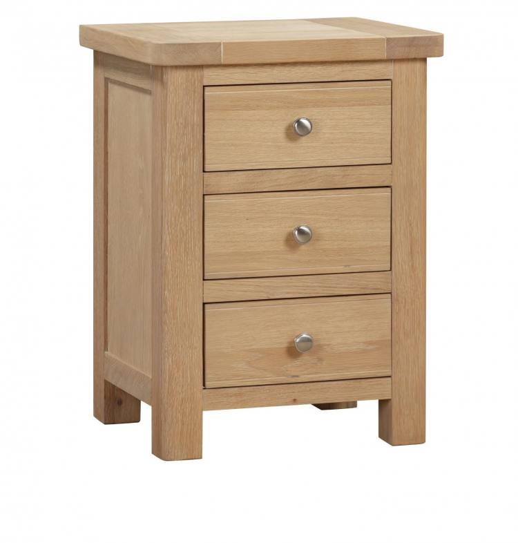 Farrington Oak Bedside Chest - 3 Drawers