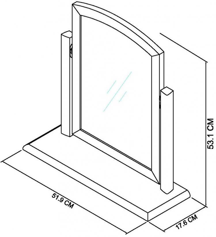 Whitby Scandi Oak & Warm Grey Vanity Mirror Measurements 