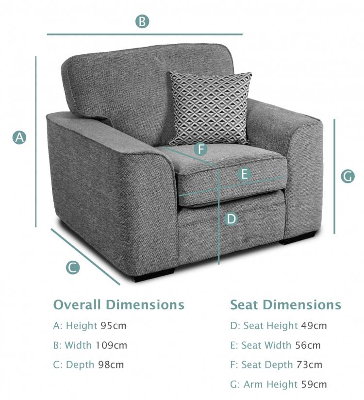 GFA Islington Fixed Chair dimensions