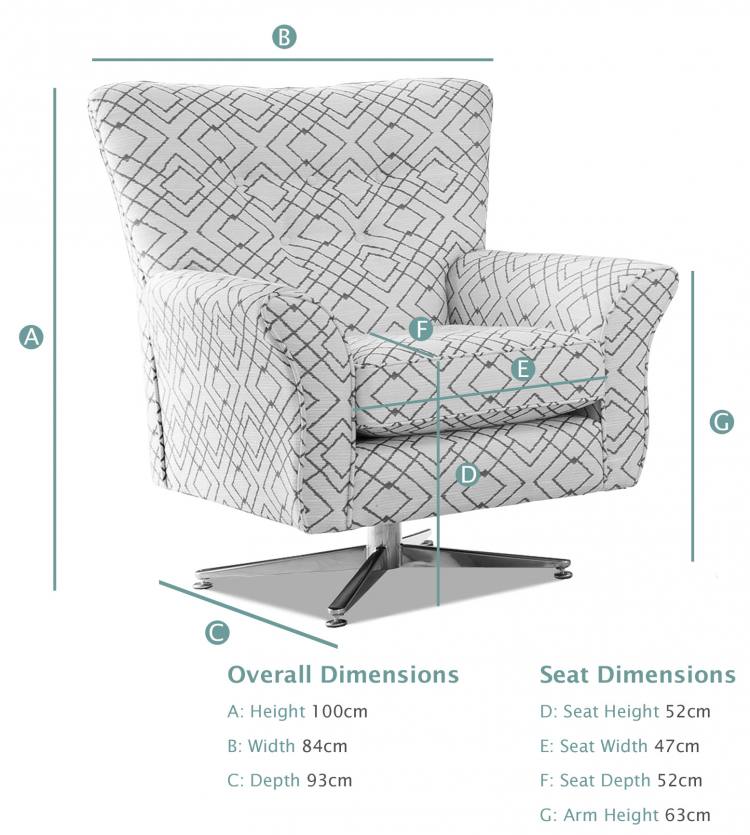 Alstons Memphis Swivel Chair dimensions