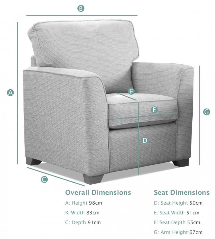 Alstons Reuben Standard Chair dimensions