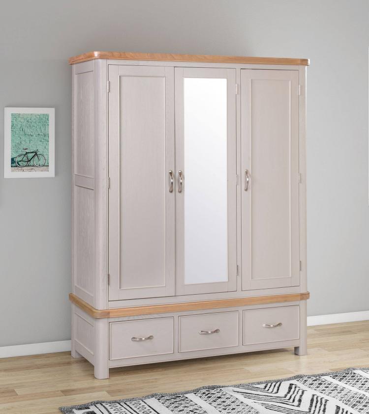 Bakewell Painted Triple Wardrobe with Drawers