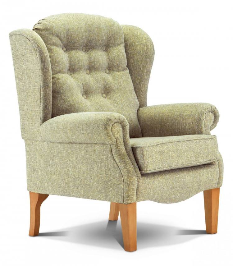 Chair shown in Carolina Dijon fabric with light classic legs 