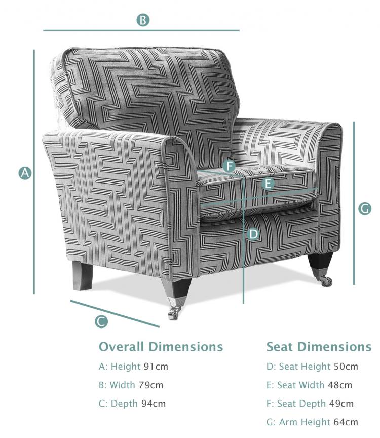 Alstons Palazzo Gallery Accent Chair Dimensions