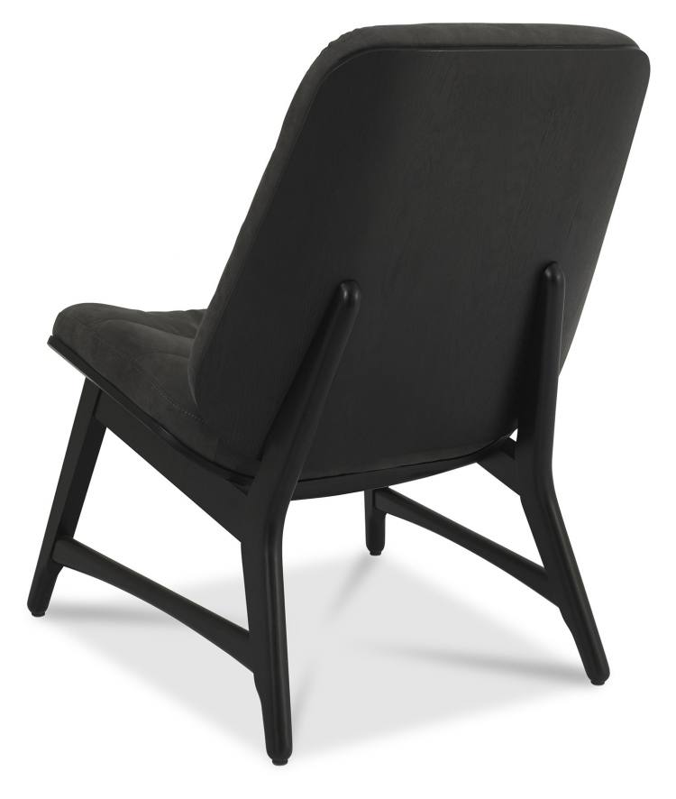 Bentley Designs Vintage Weathered Oak Casual Chair in Dark Grey Rear Facing 