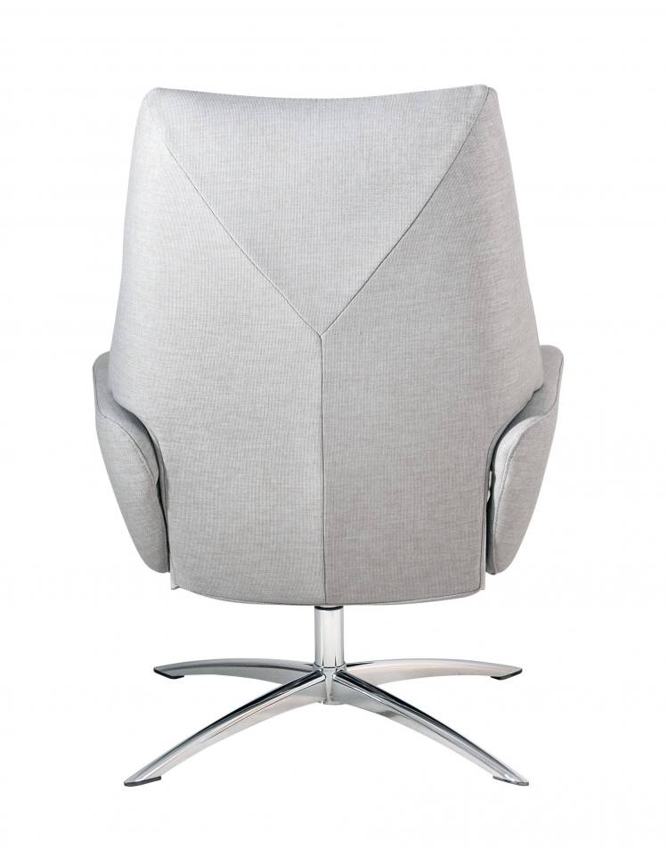 Kebe Lotus Swivel Chair in Lido Light Grey Back View 
