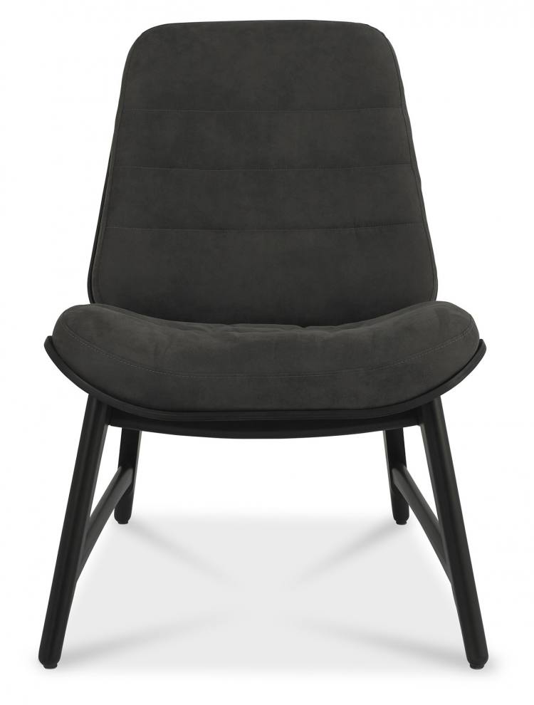 Bentley Designs Vintage Weathered Oak Casual Chair in Dark Grey Front Facing