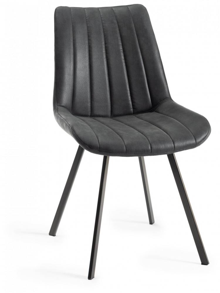 The Bentley Designs Fontana Dark Grey Faux Suede Chair 